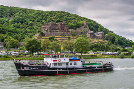 Trechtingshausen, Germany - May 23, 2016: Tug vessel Josef Langen on the Rhine River near...