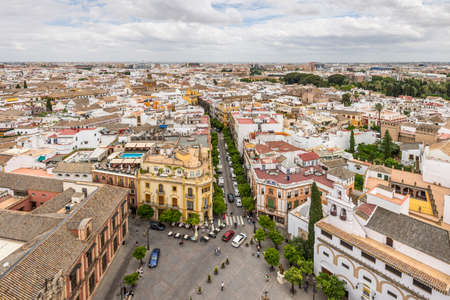 Aerial view of Sevilla, Spain, taken from Giralda towerの写真素材