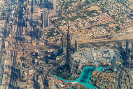 Aerial view of Dubai from jet flight - United Arab Emiratesの写真素材
