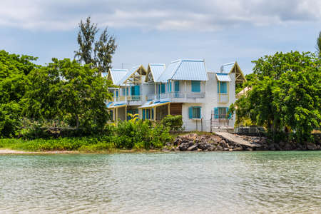 Tamarin, Mauritius - December 8, 2016: Riverside villa where the ocean meets the river, Tamarin, Black River District, Mauritiusのeditorial素材