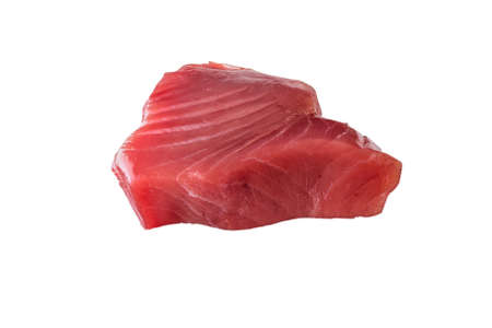 Fresh Tuna Fish Steak on a white background - fresh slice