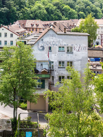 Bern, Switzerland - May 26, 2016: The original Lindt Chocolate factory in Bern, Switzerland. Lindt is a Swiss chocolatier and confectionery company founded in 1845.のeditorial素材