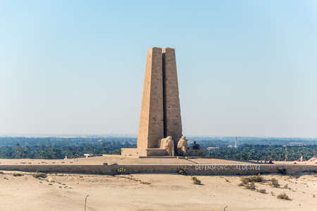 Ismailia, Egypt - November 5, 2017: Suez Canal Defence Monument at Ismalia Commerating the Defence of the Canal against the Turkish during the Great War,1914 to 1918.のeditorial素材