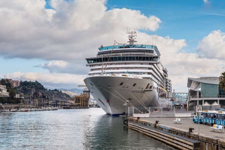 Savona, Italy - December 2, 2016: The Costa Deliziosa cruise ship in the Ligurian sea port at the cruises terminal in Savona, Italy.のeditorial素材