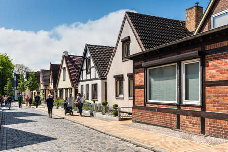 Rostock, Germany - May 26, 2017: People on the streets of the Warnemunde, Hanseatic City Rostock, Mecklenburg-Western Pomerania, Germany.のeditorial素材