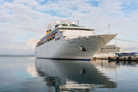 Katakolon, Greece - October 31, 2017: Costa neoClassica Cruise Ship moored in the port of the Katakolon (Olimpia), Greece.のeditorial素材