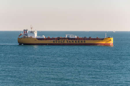 Port Said, Egypt - November 4, 2017: Chemical/Oil Products Tanker Stolt Calluna sails in the Mediterranean Sea to the Suez Canal in Port Said, Egypt, Africa.のeditorial素材