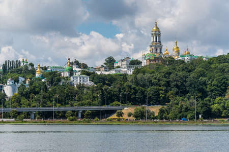 View of  Kyiv Pechersk Lavra monastery (Kiev Pechersk Lavra) and itâs bell tower (Great Belfry). Historical and cultural reserveの写真素材
