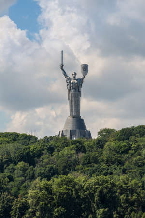 Kyiv, Ukraine - July 13, 2019: View of the Motherland monument. Symbol of Kyiv (Kiev). The National Museum of the History of Ukraine in the Second World War.のeditorial素材