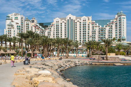 Eilat, Israel - November 7, 2017: View of the Herods Palace Hotels & Spa, located at resort town of...