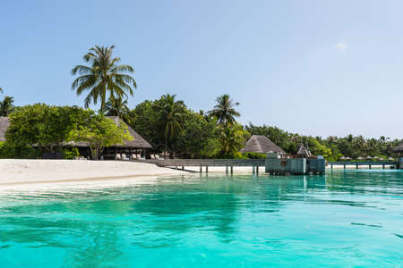 Kuda Huraa, Maldives - November 20, 2017: Main Jetty at Four Seasons Resort Kuda Huraa in Kuda Huraa island, Maldives, North Male Atoll, Indian Ocean.のeditorial素材