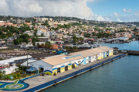 Fort-de-France, Martinique - December 13, 2018: Cityscape of Fort-de-France, Martinique, Lesser Antilles, West Indies, Caribbean. View from the cruise ship.のeditorial素材