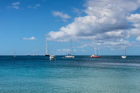Fort-de-France, Martinique - December 13, 2018: Yachts in the harbor of Fort-de-France, the capital...