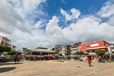 Pointe-a-Pitre, Guadeloupe - December 14, 2018: Street view of Pointe-a-Pitre at day with Spice...