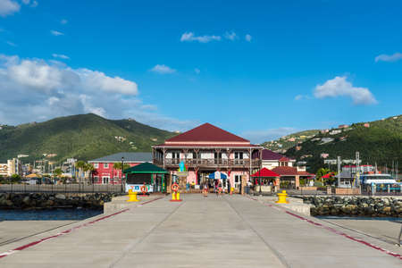 Road Town, British Virgin Islands - December 16, 2018: Cruise Terminal or Tortola Pier Park in the...