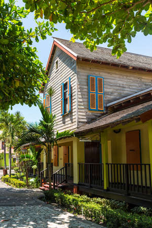 Ocho Rios, Jamaica - April 22, 2019: Architecture in Ocho Rios, Jamaica. Today the city is one of Jamaica's most top tourist destinations.のeditorial素材