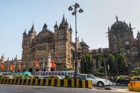 Mumbai, India - November 22, 2019: Chhatrapati Shivaji Terminus railway station (CSTM), is a...