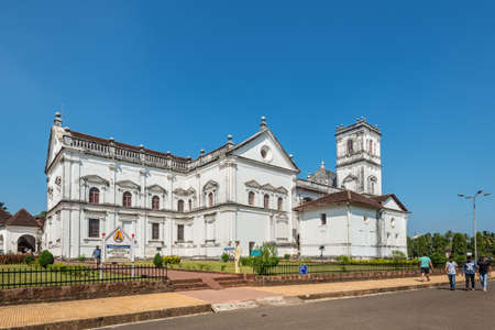 Old Goa, India - November 23, 2019: View of the Roman Catholic Cathedral in Old Goa, India.のeditorial素材