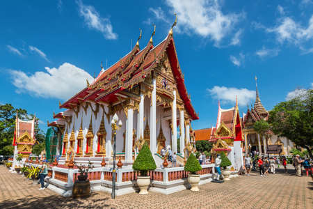 Phuket, Thailand - November 29, 2019: View of the Wat Chalong Temple - famous attractions and place of worship in Phuket Province, Thailand.のeditorial素材