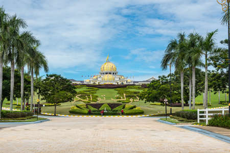 Kuala Lumpur, Malaysia - December 2, 2019: View of the territory of the New Royal Palace Istana Negara (national palace) in Kuala Lumpur, Malaysia.のeditorial素材