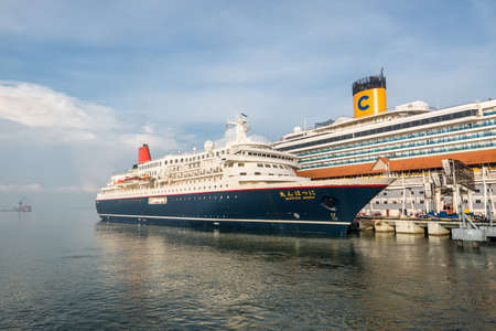 Kuala Lumpur, Malaysia - December 2, 2019: MS Nippon Maru and Costa Fortuna cruise ships moored in port Klang near Kuala Lumpur, Malaysia, Asia.のeditorial素材