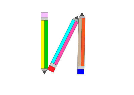 small icons pencils, beautiful vivid illustration to set the moodのイラスト素材
