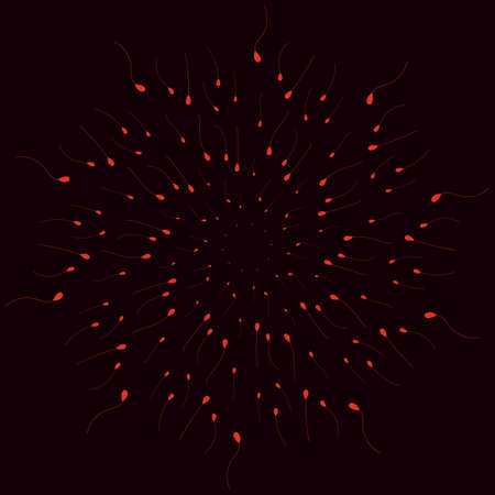 illustration depicting red balloons on a black backgroundのイラスト素材