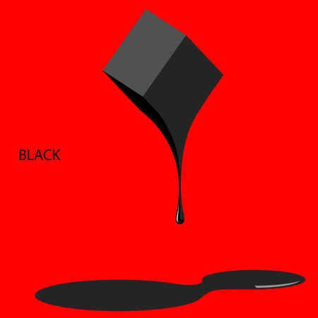 Illustration on which black paint on a red background is representedのイラスト素材