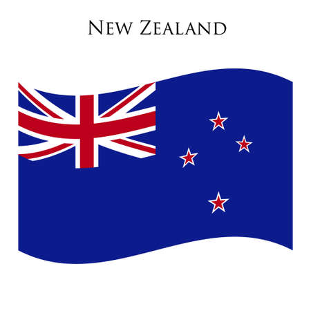 Flag of New Zealand on a white background. Vector illustrationのイラスト素材