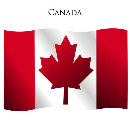 Flag of Canada on a white background. vector illustrationのイラスト素材