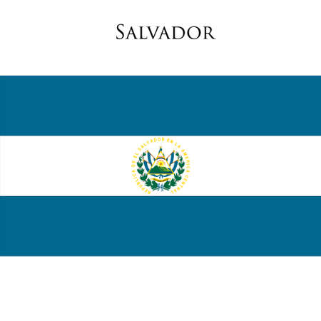 Flag of El Salvador against white background. Vector illustrationのイラスト素材