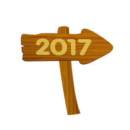 Wooden arrow on a white background. Vector illustrationのイラスト素材