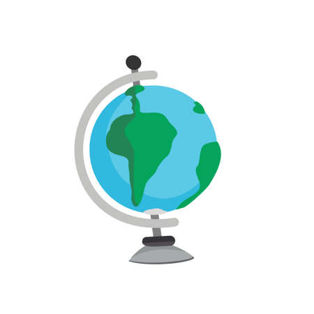 Small school globe on a white background. Vector illustrationのイラスト素材