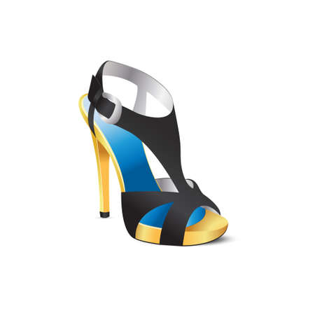 Black shoes with high heels. Vector illustrationのイラスト素材