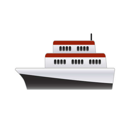 Small ship on a white background. Vector illustrationのイラスト素材