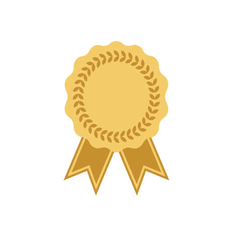Trophy award gold color on a white background. Vector illustrationのイラスト素材