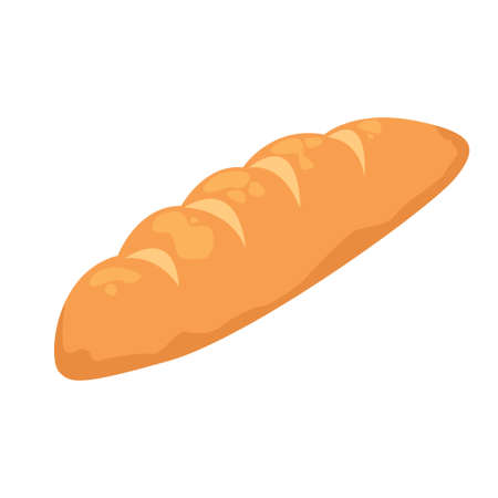 Fragrant loaf of bread on a white background. Vector illustrationのイラスト素材