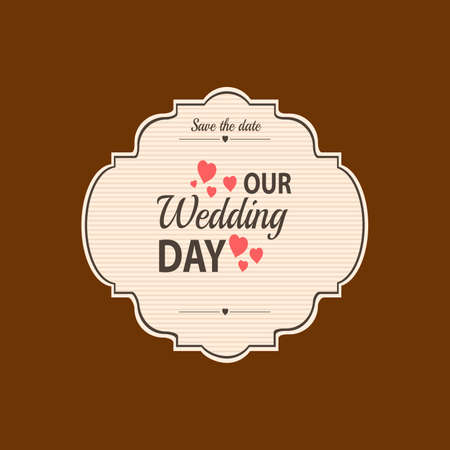 Wedding retro sticker on a light background. Vector illustrationのイラスト素材