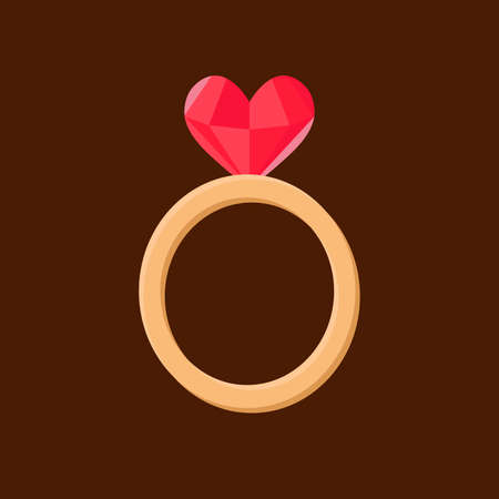 Ring heart on a dark illustrationのイラスト素材