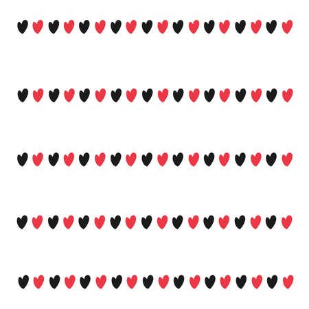 Little hearts on a white background. Vector illustration