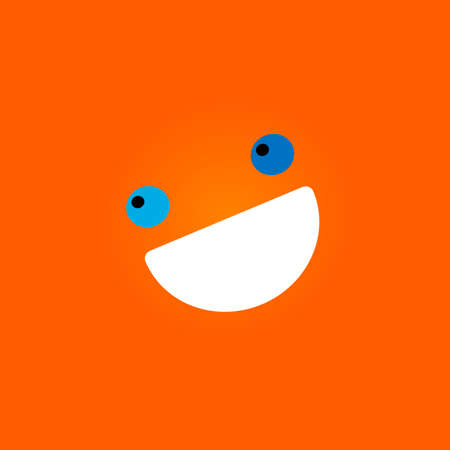 Blue eyes and white mouth. Vector illustrationの写真素材