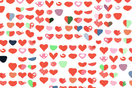 Pattern of many small hearts, vector.のイラスト素材