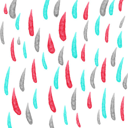 Red, blue and gray watercolor strokes.