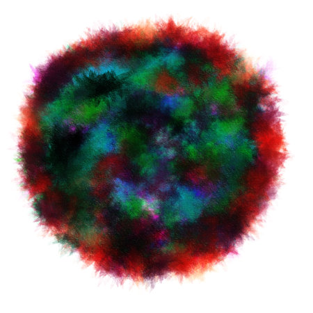 Drawing ball in watercolor, different colorsの写真素材
