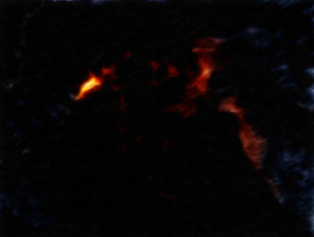 Drawing of fire on a black background