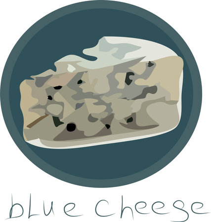 Blue cheese vector illustration on white backgroundのイラスト素材