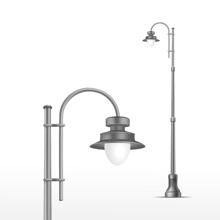 Vector Street Lamp Isolated on White Backgroundのイラスト素材