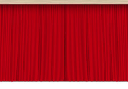 Vector Scene with Isolated Red Curtainsのイラスト素材