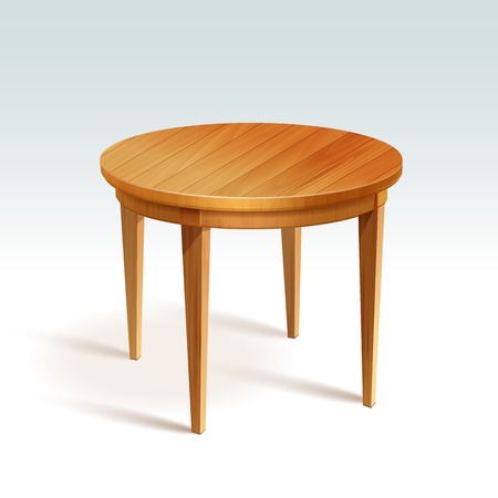 Empty Round Wood Tableのイラスト素材