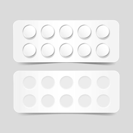 Blank Pack of Pills Isolated on Backgroundのイラスト素材